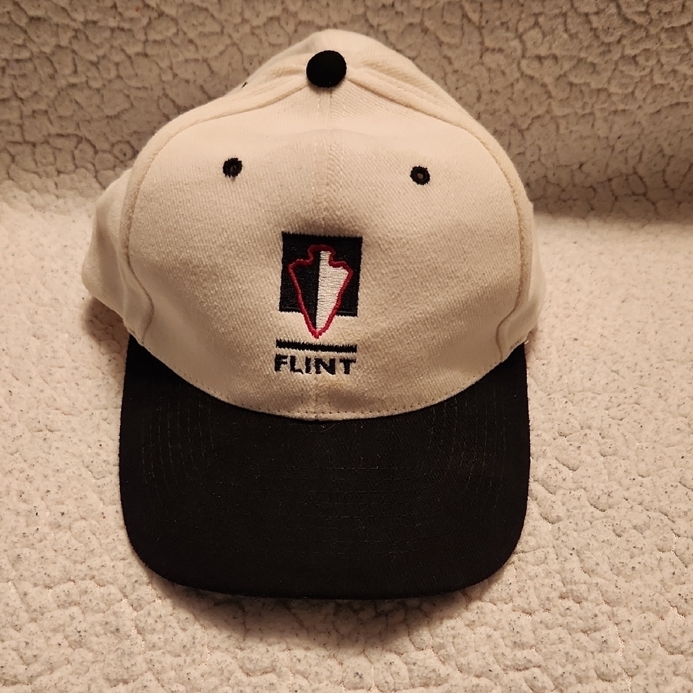 Vintage 90's Flint Arrowhead Denim Adjustable Colorblock Ball Cap Trucker Hat